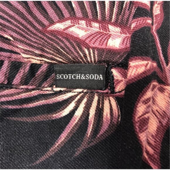 Scotch & Soda Mens Black Pink Tropical Mid Length Beach Board Shorts Sz 36 New - Picture 11 of 13